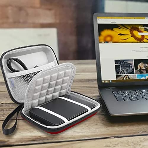 Lacdo Red Hard Drive Case for WD Elements/My Passport Portable HDD 1TB-6TB | Water Repellent & Shockproof thumbnail 6