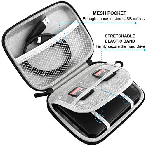 Lacdo Red Hard Drive Case for WD Elements/My Passport Portable HDD 1TB-6TB | Water Repellent & Shockproof thumbnail 2