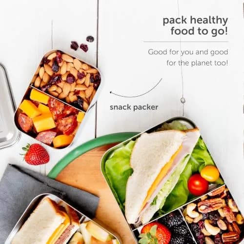 LunchBots Small Stainless Steel Kids Bento Box 2-Section 16oz | Durable, Safe & Perfect for Small Portions in India thumbnail 7