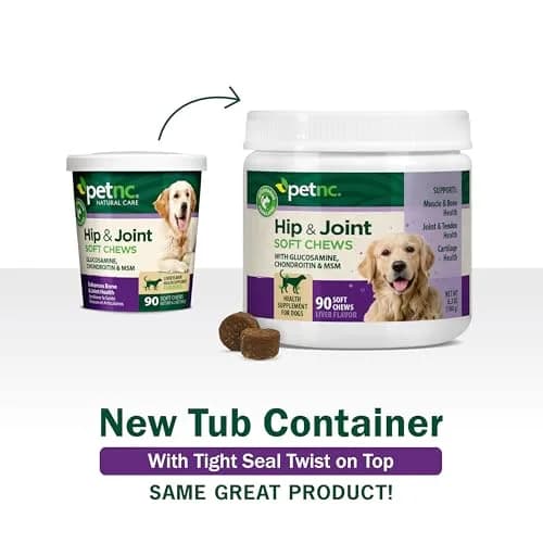 PetNC Natural Care Hip and Joint Soft Chews for Dogs, 90 Count (2.27 oz / 63 g) | Veterinarian Formulated Mobility Support thumbnail 2