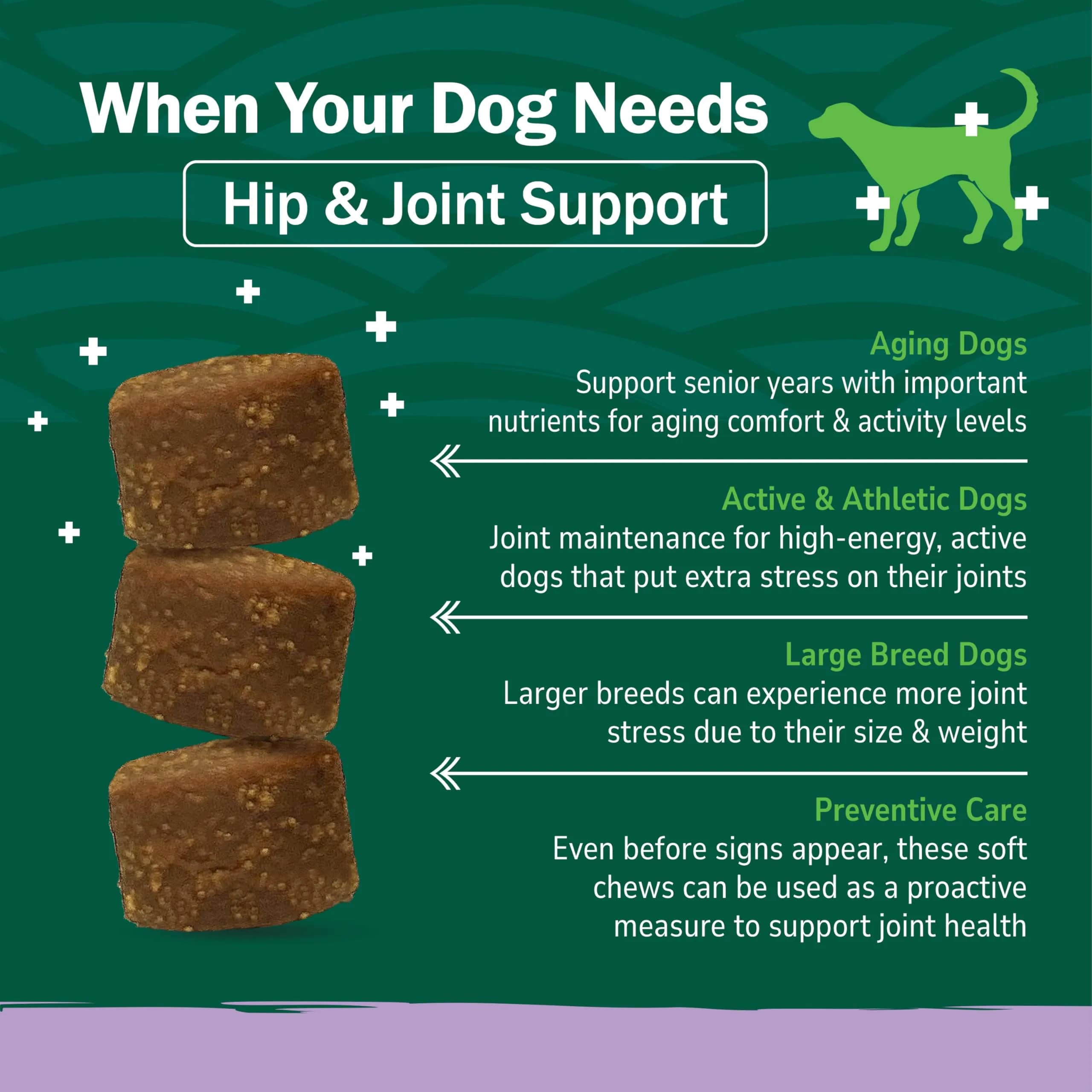 PetNC Natural Care Hip and Joint Soft Chews for Dogs, 90 Count (2.27 oz / 63 g) | Veterinarian Formulated Mobility Support - view 3
