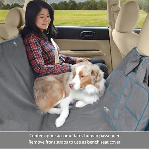 Kurgo Heather Hammock Seat Cover, Charcoal, 55" Wide | Waterproof & Stain-Resistant Car Travel Accessory thumbnail 3