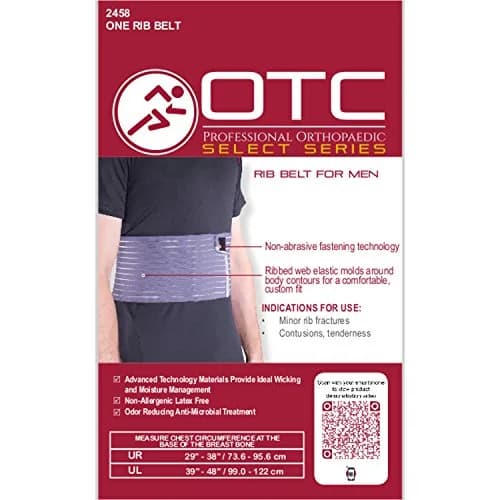 OTC Rib Belt for Men, 6-inch Elastic Chest Compression Large | Adjustable Support for Rib Fractures thumbnail 7