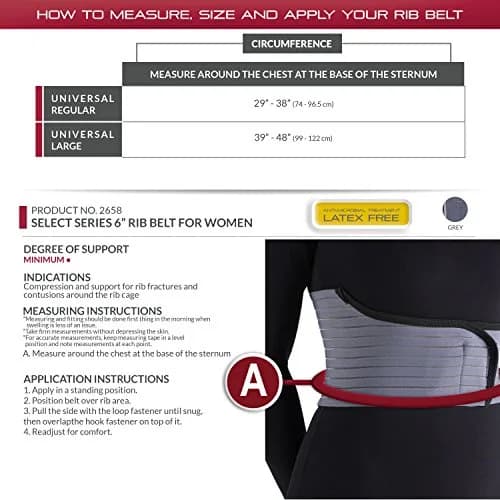 OTC Rib Belt for Women, 6-Inch Elastic Chest, Select Series | Support for Rib Fractures & Contusions thumbnail 2