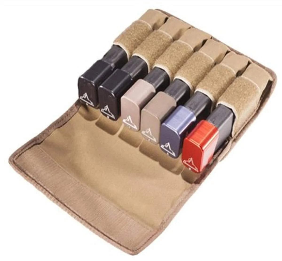 TUFF 6 in-Line Magazine Pouch Size 2 | Heavy Duty Nylon, Fits 9mm/.40S&W/.45ACP Magazines — Coyote Brown
