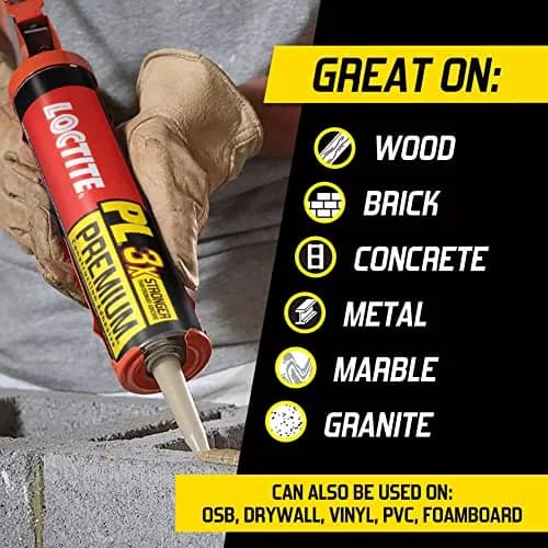 Loctite PL Premium Polyurethane Construction Adhesive 10 fl oz (295 ml) Cartridge, 12 Pack | 3x Stronger Than Ordinary Adhesives thumbnail 3