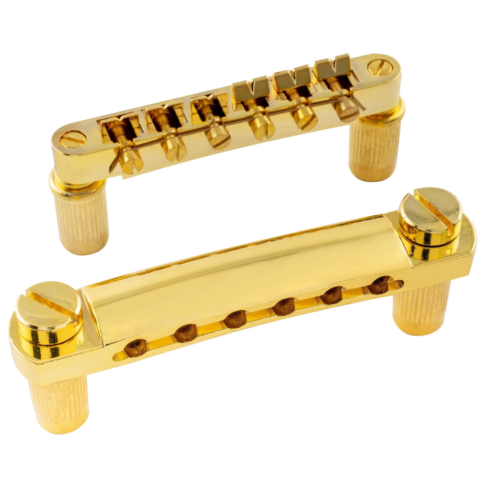 Musiclily Basic 52mm Bridge 52.5mm Tailpiece ABR-1 Tune-o-matic Set Gold | Fits Epiphone Les Paul/SG — Gold