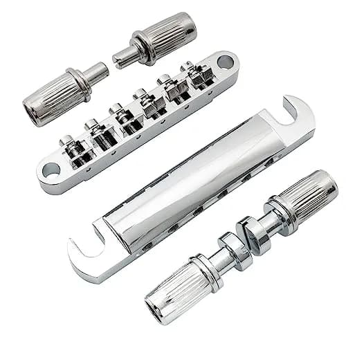 Musiclily ABR-1 Tune-o-matic Bridge & Tailpiece Set for Epiphone Les Paul/SG Style Guitars, Chrome | 52mm Bridge, 52.5mm Tailpiece thumbnail 4