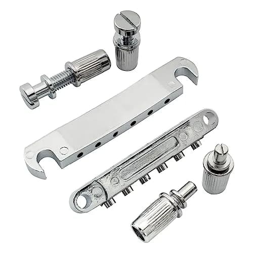 Musiclily ABR-1 Tune-o-matic Bridge & Tailpiece Set for Epiphone Les Paul/SG Style Guitars, Chrome | 52mm Bridge, 52.5mm Tailpiece thumbnail 5