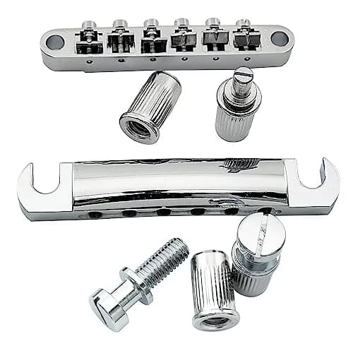 Musiclily ABR-1 Tune-o-matic Bridge & Tailpiece Set for Epiphone Les Paul/SG Style Guitars, Chrome | 52mm Bridge, 52.5mm Tailpiece thumbnail 6