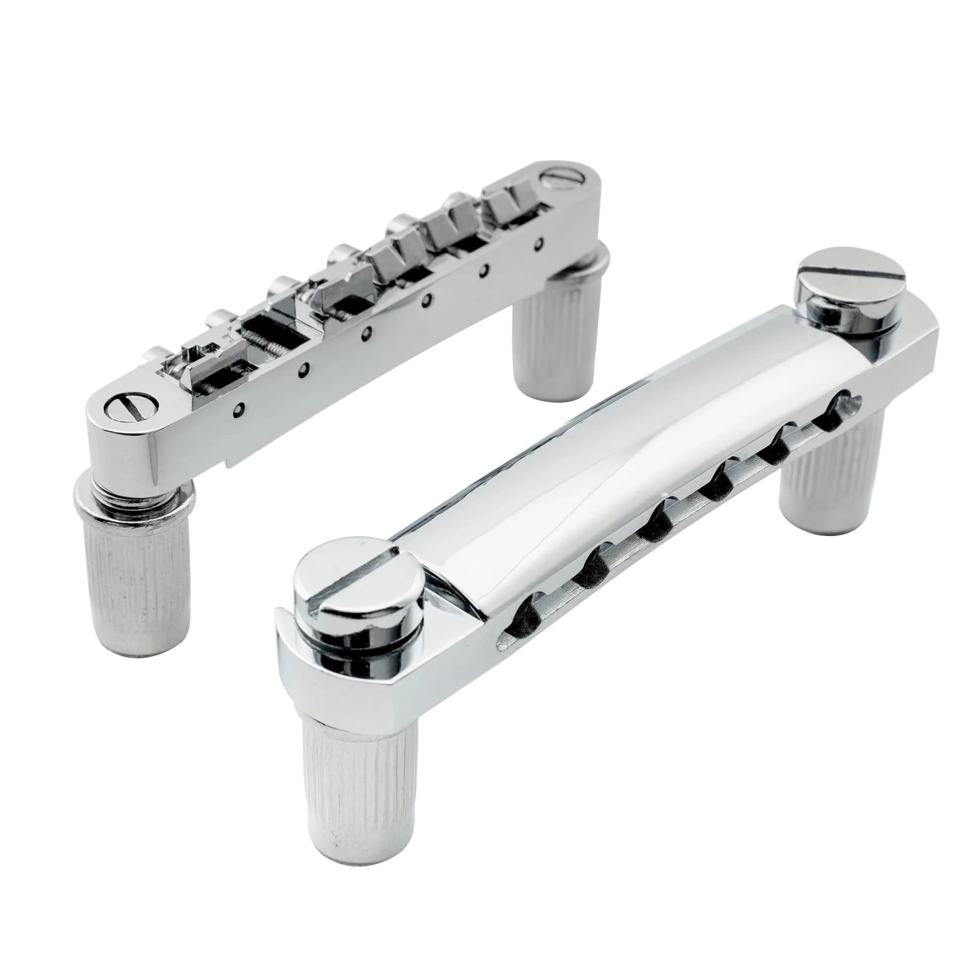 Musiclily ABR-1 Tune-o-matic Bridge & Tailpiece Set for Epiphone Les Paul/SG Style Guitars, Chrome | 52mm Bridge, 52.5mm Tailpiece — Chrome