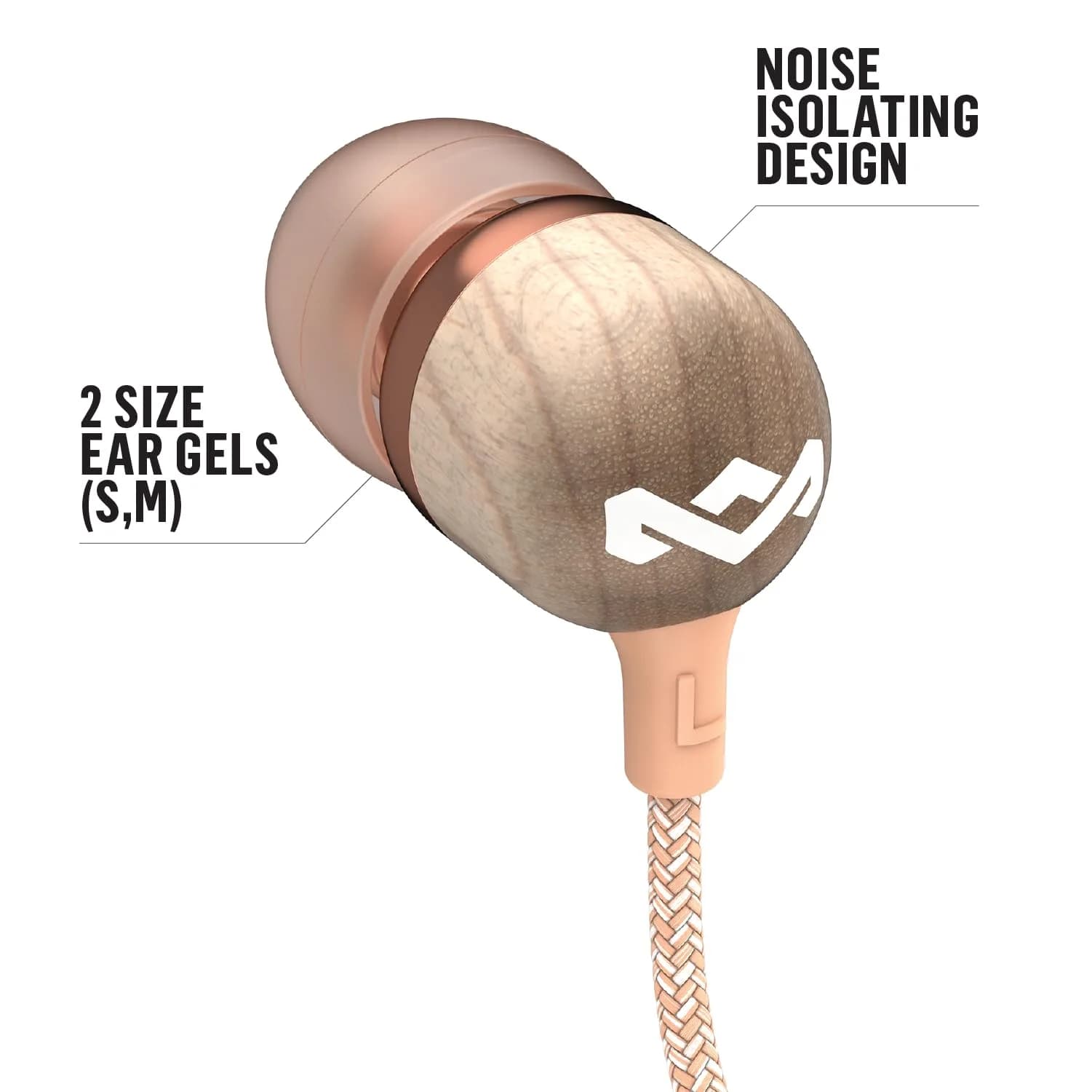 House of Marley Smile Jamaica Wired Earbuds (Copper) | 9.2mm Drivers, Noise Isolation, AUX - view 3