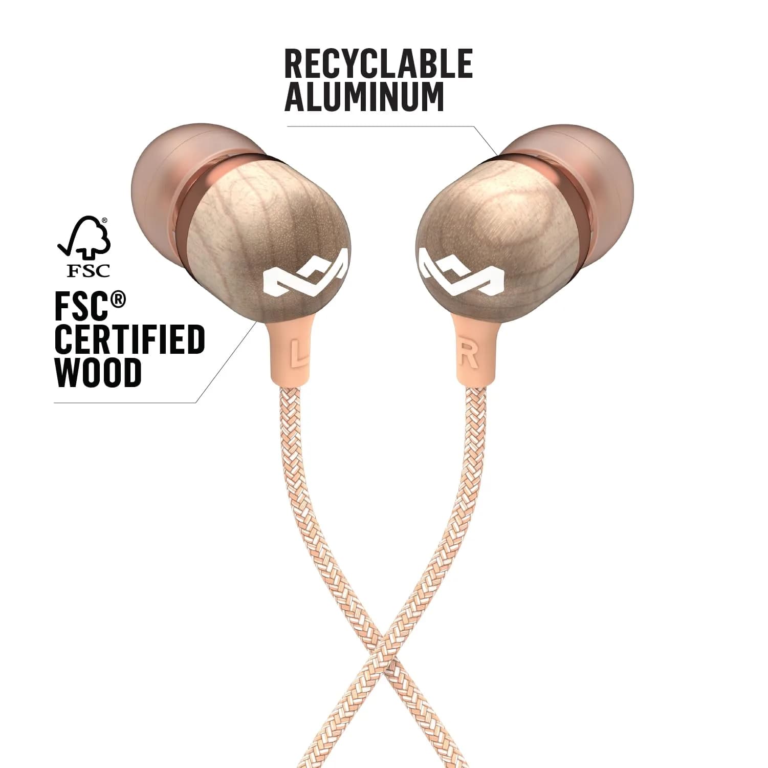House of Marley Smile Jamaica Wired Earbuds (Copper) | 9.2mm Drivers, Noise Isolation, AUX - view 4