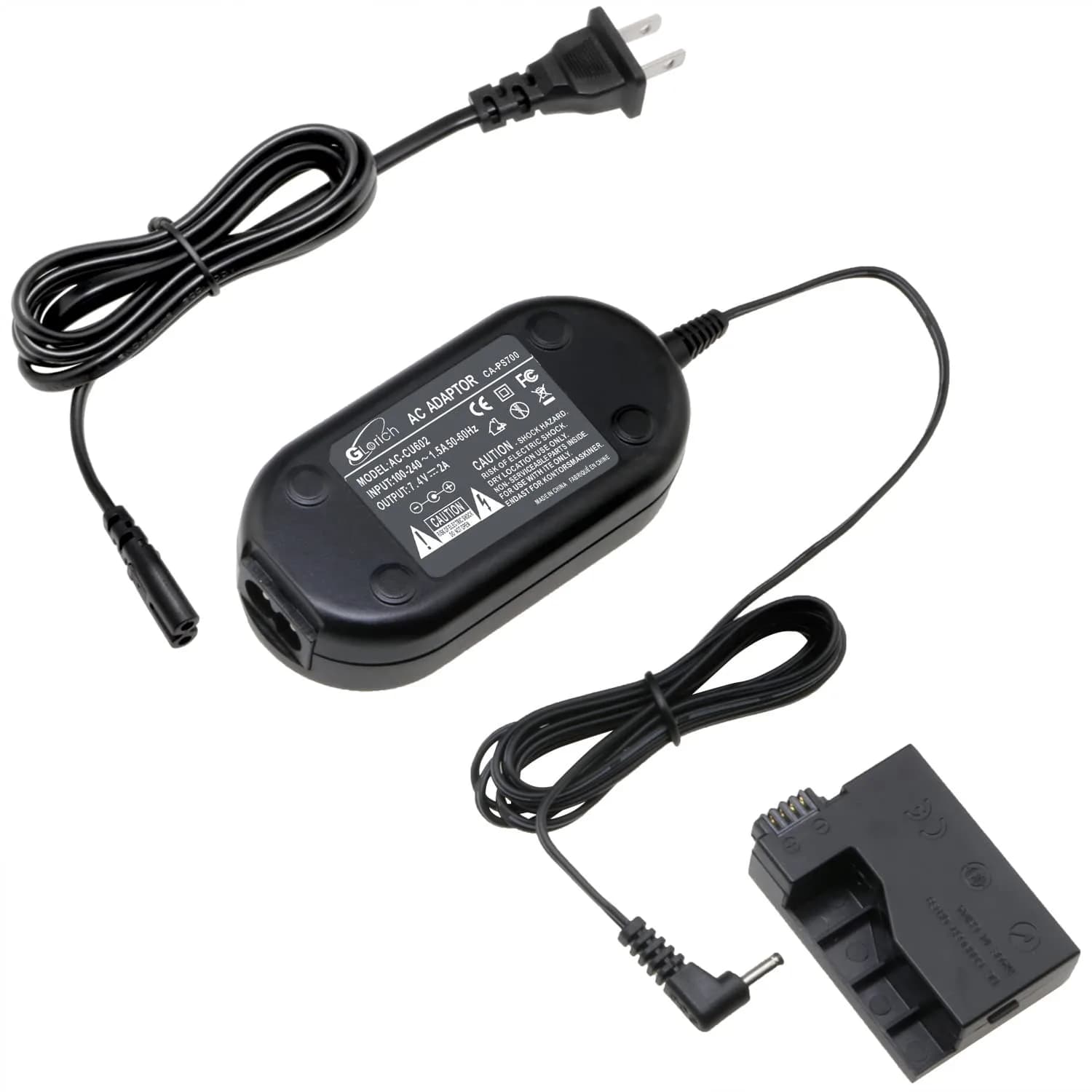 GLORICH ACK-E8 AC Power Adapter & DR-E8 DC Coupler LP-E8 Dummy Battery for Canon EOS Rebel T5i, T4i, T3i, T2i, 700D, 650D, 600D, 550D Cameras | Continuous Studio Power - main product image