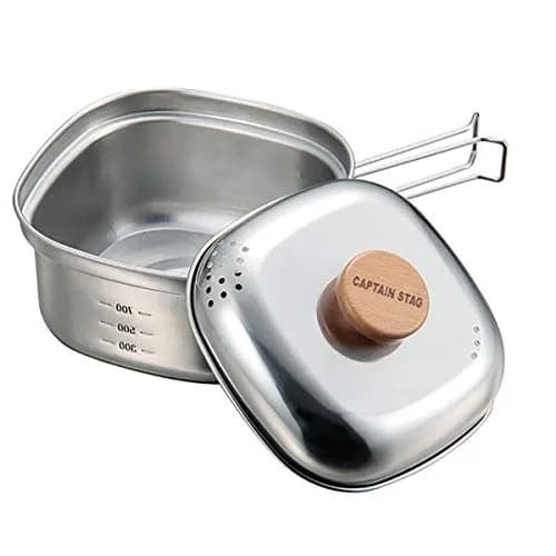 Captain Stag UH-4202 Stainless Steel Square Ramen Cooker 1.3 L | Made in Japan, Suitable for 1-2 People thumbnail 1
