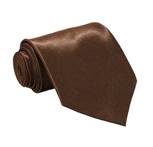 Soophen Solid Satin Necktie Brown | 9.5cm (3.75 Inches) Width thumbnail 1