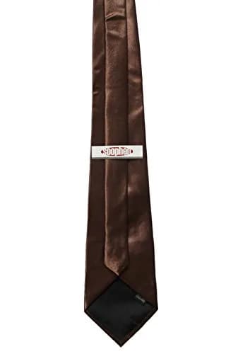 Soophen Solid Satin Necktie Brown | 9.5cm (3.75 Inches) Width thumbnail 2