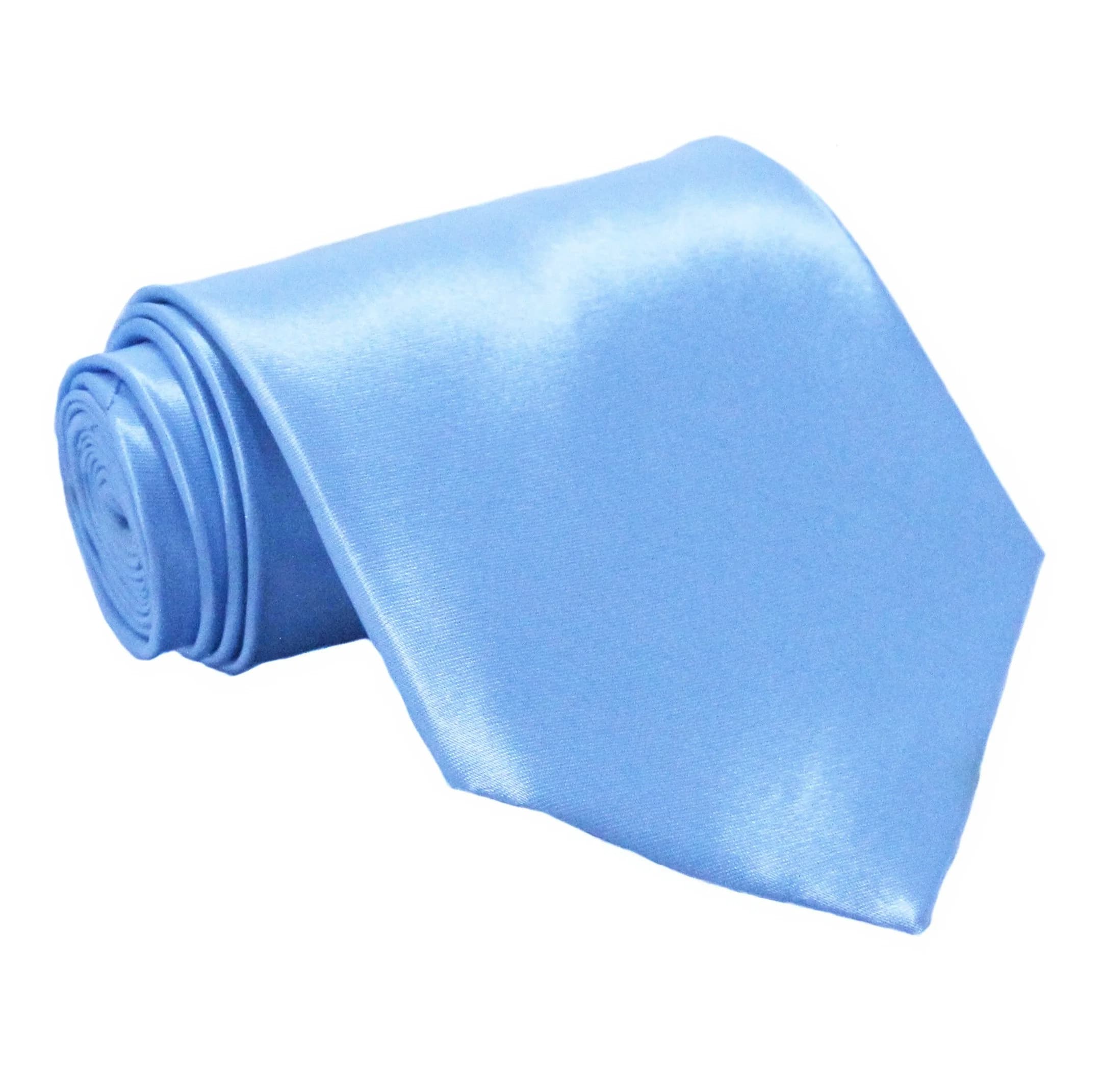 Soophen Solid Satin Necktie Sky Blue 57 inches (145 cm) | Formal & Everyday Wear - main product image