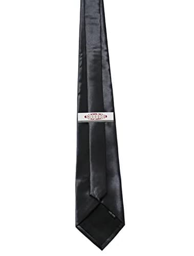 Soophen Solid Satin Necktie Dark Gray | Formal Business & Wedding Wear thumbnail 2
