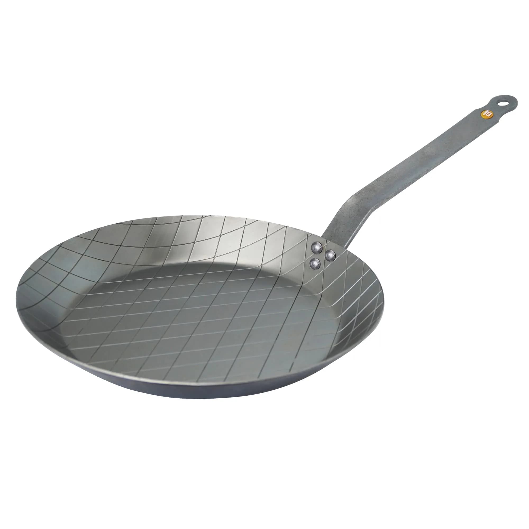 de Buyer Mineral B Carbon Steel Steak Pan - 11” Diameter | Naturally Non-Stick French Cookware