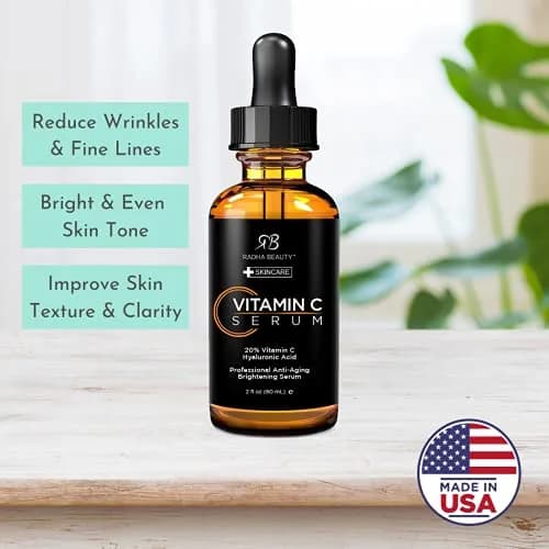 Radha Beauty Vitamin C Serum 2oz | Brightening & Anti-Aging for All Skin Types thumbnail 2