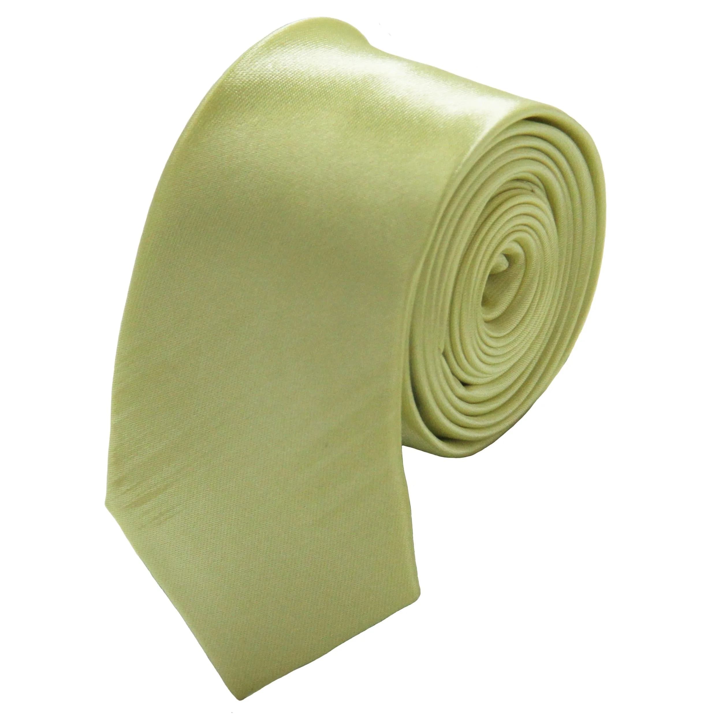 Soophen Solid Color Skinny Tie 2" Light Yellow | Formal & Versatile Accessory (70-120 chars)
