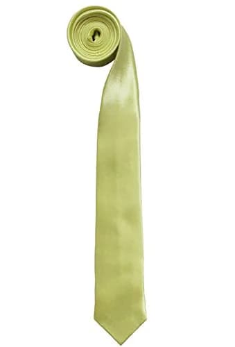 Soophen Solid Color Skinny Tie 2" Light Yellow | Formal & Versatile Accessory (70-120 chars) thumbnail 2