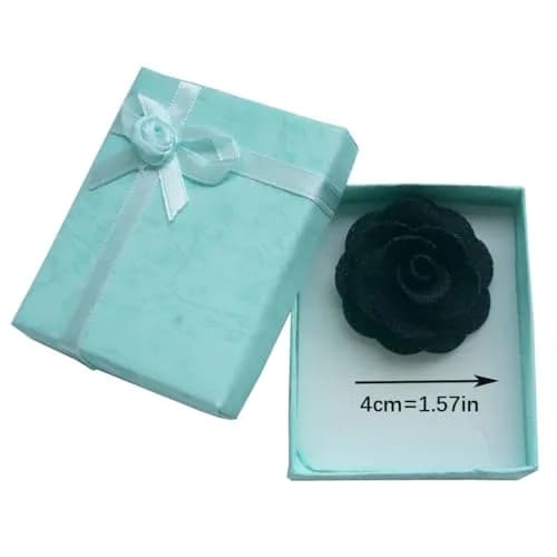 Hansicod Men's Lapel Flower Handmade Boutonniere Pin for Suit (Black) | 4cm Satin Brooch for Formal & Casual Wear thumbnail 7