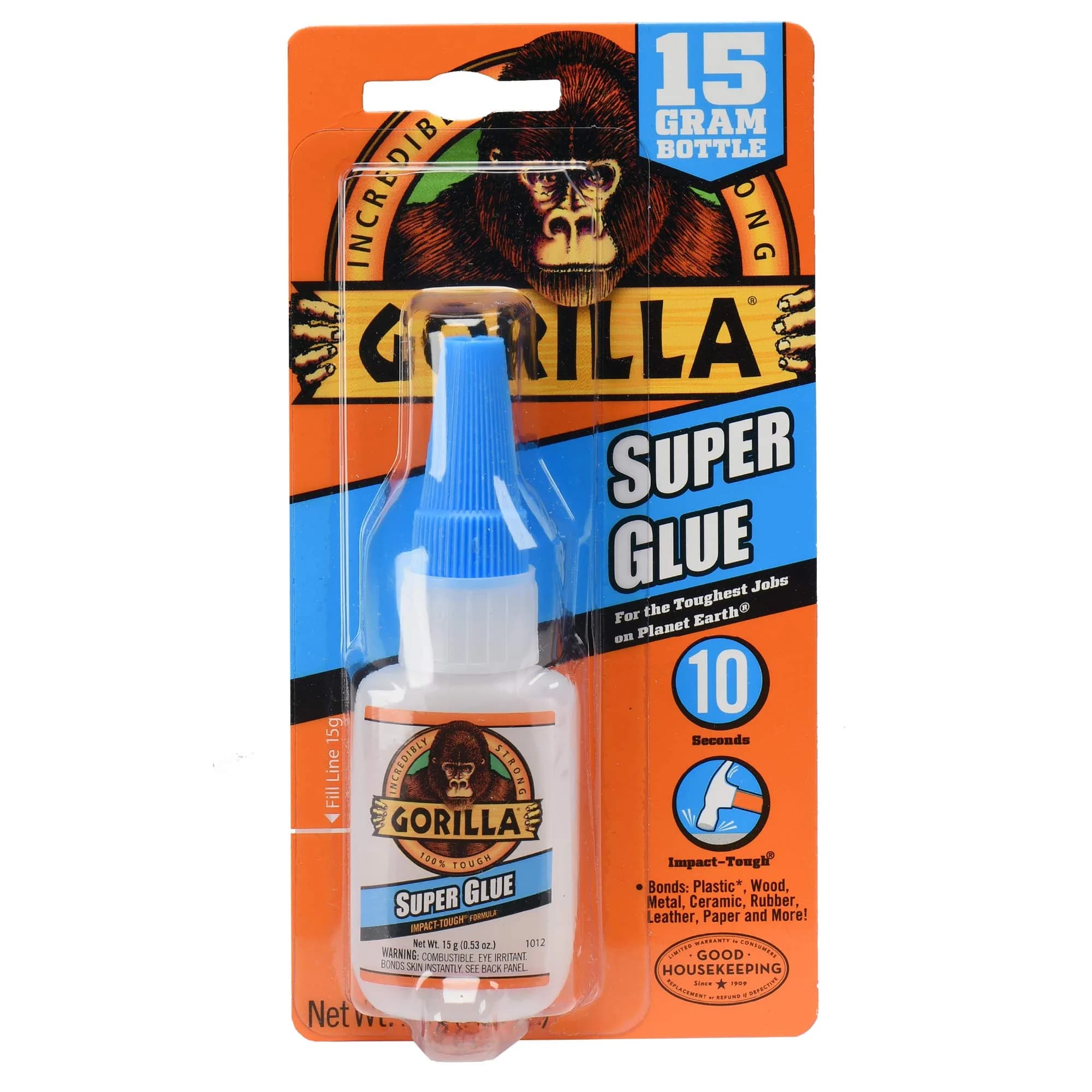 Gorilla Super Glue Clear Bonding Adhesive 15g (0.51 Fl Oz) - Pack of 24 | Impact-Tough Formula for Instant Repairs - main product image
