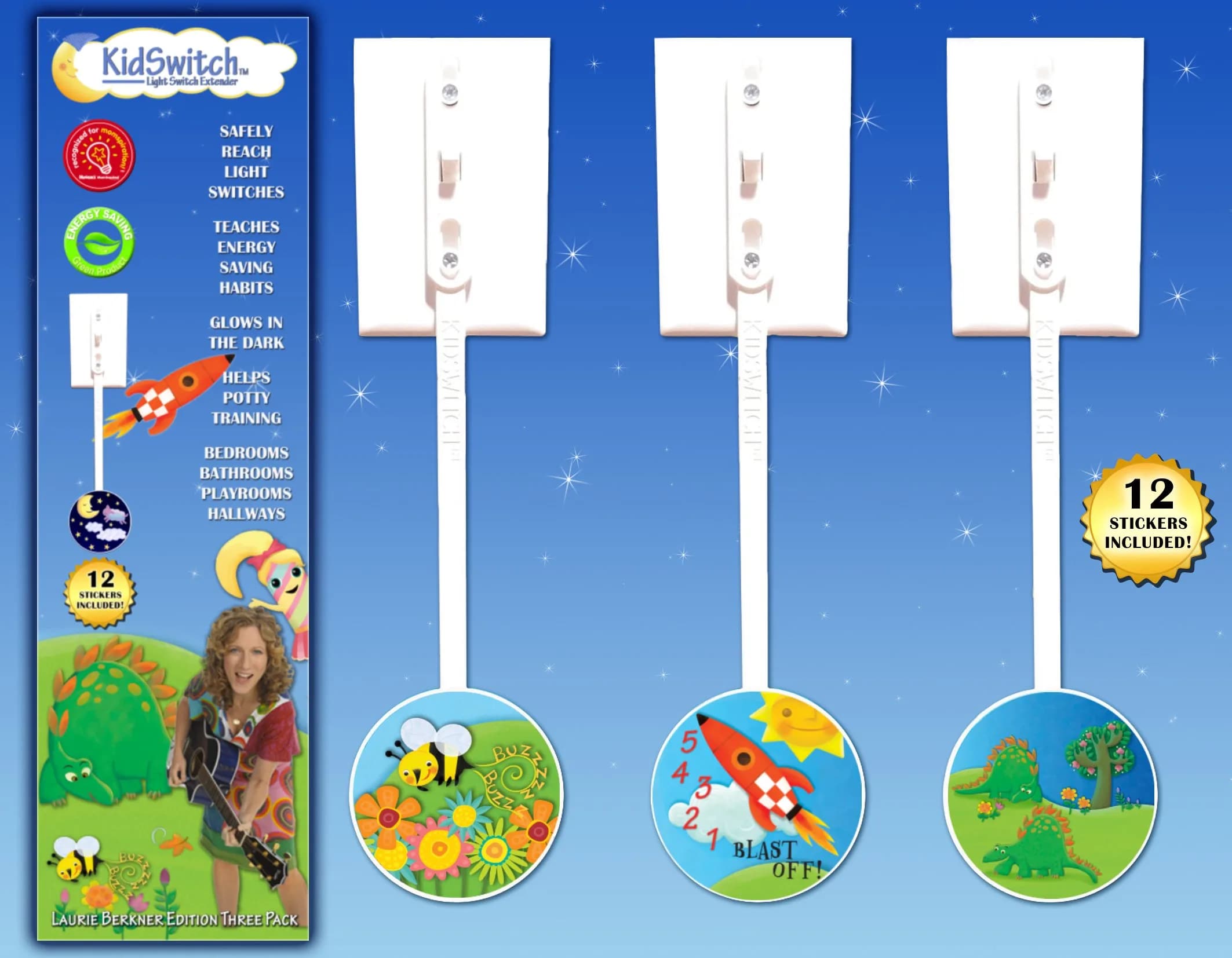 Kidswitch Laurie Berkner Lightswitch Extension | Toddler Safety & Energy Saving (70-120 chars)