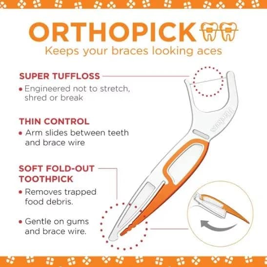 Plackers Ortho Picks Size 36ct Pack of 6 | Small, Unflavored Flossers for Braces & Dental Hygiene thumbnail 10