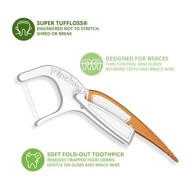 Plackers Ortho Picks Size 36ct Pack of 6 | Small, Unflavored Flossers for Braces & Dental Hygiene thumbnail 5