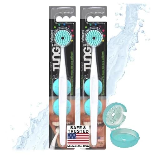 Peak Essentials The Original TUNG Brush Tongue Cleaner 4-Pack | Dentist-Designed for Bad Breath Defense thumbnail 1
