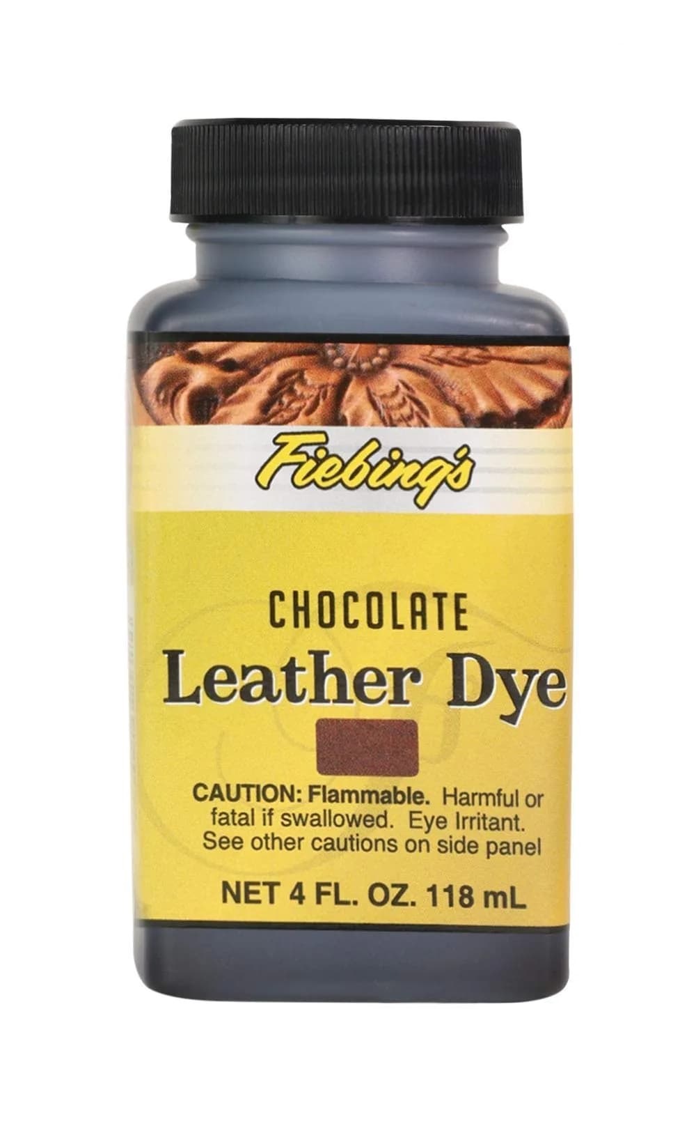 Fiebing's 4 fl oz Medium Brown Leather Dye | Alcohol-Based Penetrating Dye for Leather & Wood - main product image