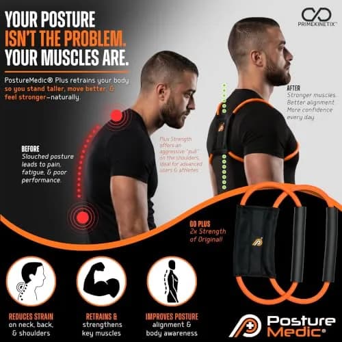 PRIMEKINETIX PostureMedic Plus Strength Orthopedic Brace 2XL | Dynamic Resistance for Athletes thumbnail 2