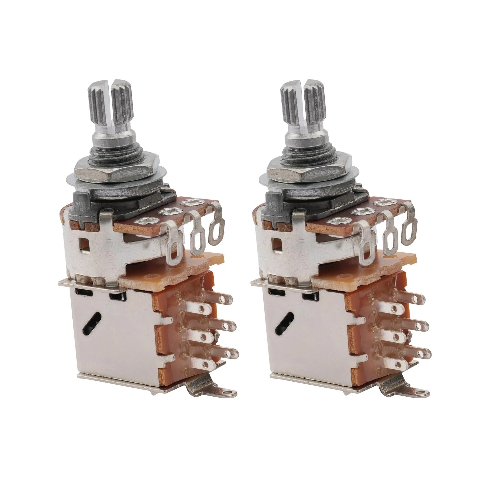 Musiclily Basic B500K Metric 18 Spline Short Shaft Push/Pull Pot 2Pcs | 500k Linear Taper for Electric Guitar & Bass — B500K