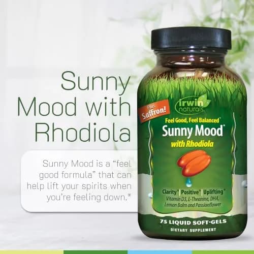 Irwin Naturals Sunny Mood Liquid Soft-Gels 75 Count | Emotional Balance & Mood Support thumbnail 5