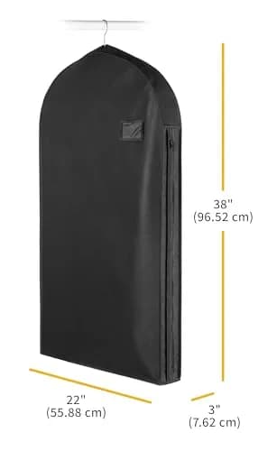 Whitmor Deluxe Suit Garment Bag, 38" Heavy Duty 3" Gusset, 1 Pack Black | Water-Repellent Polyester for Travel & Storage thumbnail 5