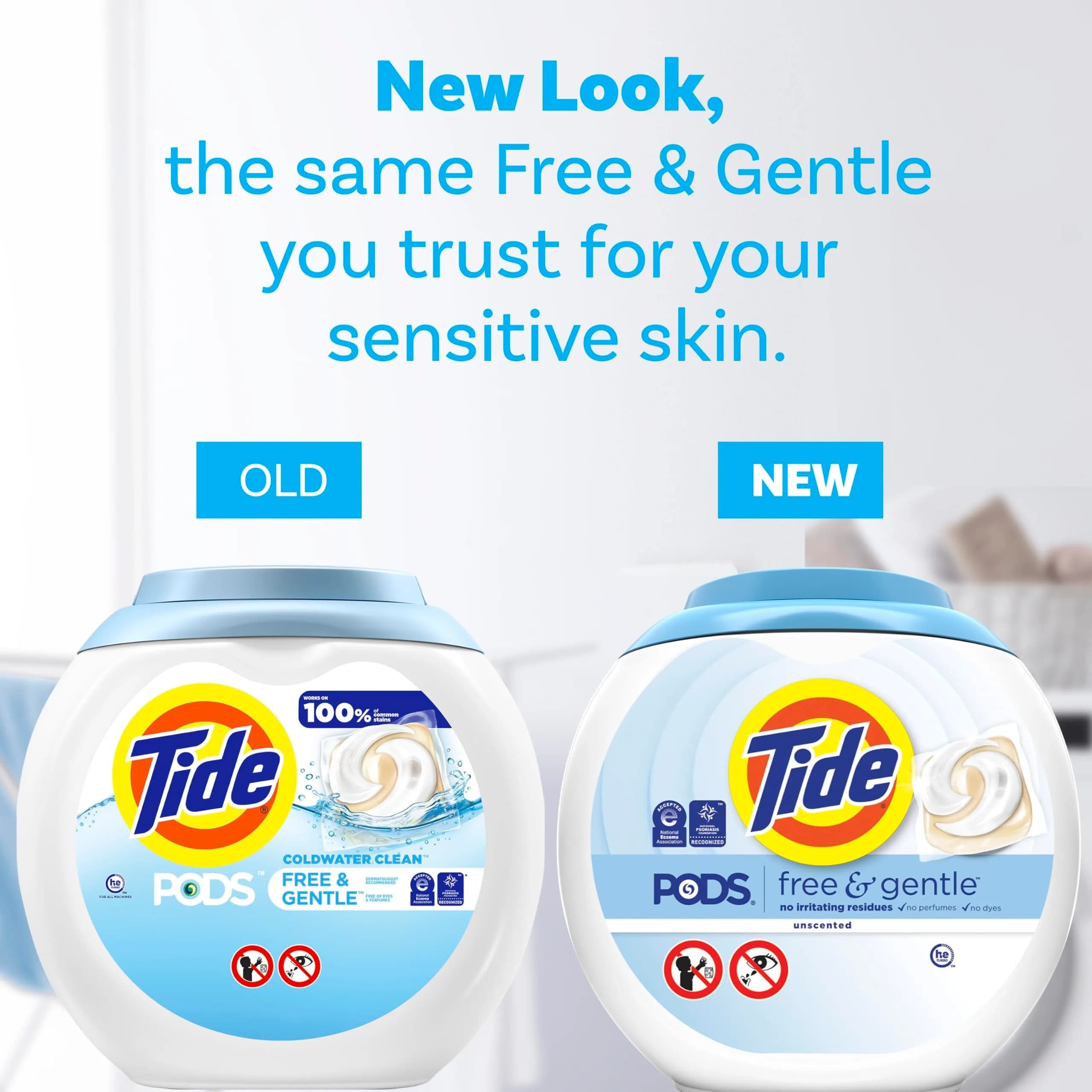 Tide PODS Free & Gentle Laundry Detergent Pacs, 81 Count | Hypoallergenic & Dye-Free Formula - view 6