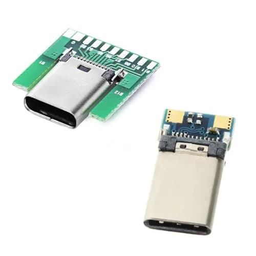 chenyang USB C DIY Connector USB 3.1 Type C 24Pin Male & Female Plug & Socket | Solder Adapter with PCB Board thumbnail 1