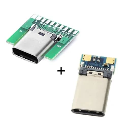 chenyang USB C DIY Connector USB 3.1 Type C 24Pin Male & Female Plug & Socket | Solder Adapter with PCB Board thumbnail 6