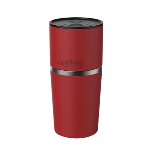 Cafflano Klassic All-in-1 Pour Over Coffee Maker with Grinder, Kettle, Filter & Tumbler | Red, 450ml (15.2 Fl Oz) thumbnail 1