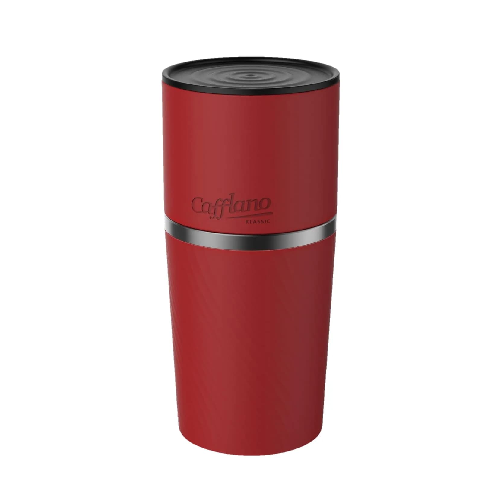Cafflano Klassic All-in-1 Pour Over Coffee Maker with Grinder, Kettle, Filter & Tumbler | Red, 450ml (15.2 Fl Oz) - main product image