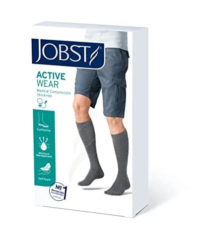 JOBST Activewear 20-30 mmHg Knee High Compression Socks Large Full Calf Cool Black | Moisture-Wicking, Soft & Supportive thumbnail 5