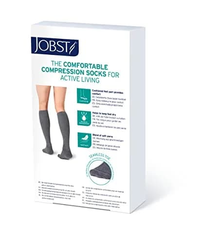 JOBST Activewear 20-30 mmHg Knee High Compression Socks Large Full Calf Cool Black | Moisture-Wicking, Soft & Supportive thumbnail 6