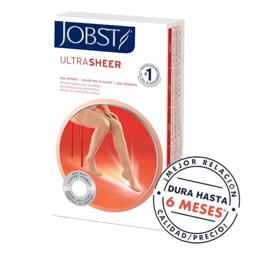 JOBST UltraSheer Waist-High Compression Stockings for Women - Large, Natural | 20-30 mmHg Support thumbnail 2