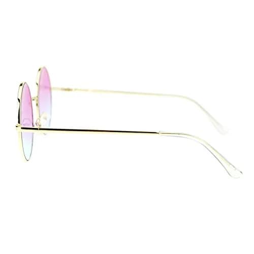 SA106 Retro Vintage Style Round Circle Hippie Sunglasses Pink Blue | 100% UVA & UVB Protection thumbnail 4