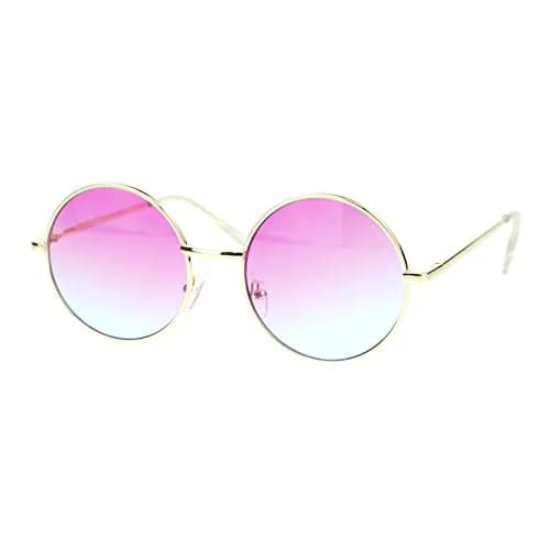SA106 Retro Vintage Style Round Circle Hippie Sunglasses Pink Blue | 100% UVA & UVB Protection thumbnail 2