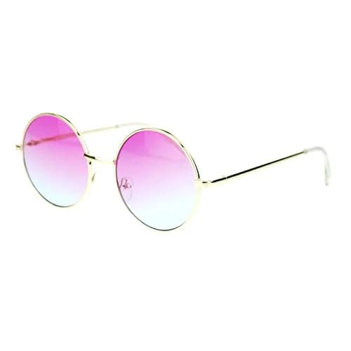 SA106 Retro Vintage Style Round Circle Hippie Sunglasses Pink Blue | 100% UVA & UVB Protection thumbnail 3