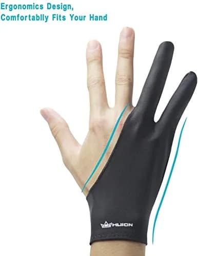 HUION Artist Drawing Glove Cura CR-01 Black | Reduces Friction for Graphics Tablets thumbnail 6